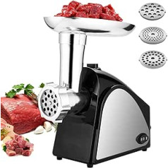COOCHEER Electric Meat Grinder, 400 W Meat Grinder Sausage Machine with 3 Sanding Plates and Sausage Filling Tubes for Home