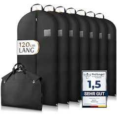 Bruce.® 7 x Premium Garment Bags, 120 x 60 cm, Optimised Material Thickness of 120 GSM, High-Quality Garment Cover for Suit and Dress, Breathable Suit Bag for Travel