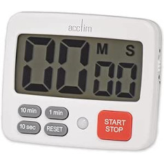 Acctim Easy Timer Digitaler Countdown-Timer, Integrierter Ständer, Magnet und Haken, Weiß
