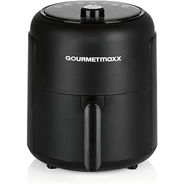 GOURMETmaxx Hot Air Fryer 2.3 L | Ideal for Roasting, Grilling, Roasting etc. | 8 Different Programmes | Especially Low-Fat and Gentle Preparation | Timer | Automatic Shut-Off | 1000 W [Black]