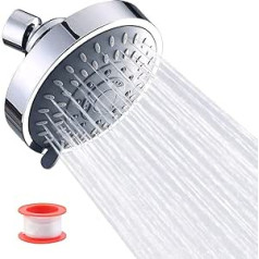 Rain High Pressure Shower Head, Adjustable Fixed Shower Head, Rain Shower Head Wall Mounting, Water-Saving Small Shower Head, 5 Jet Modes, Fixed Installation, Suitable for Home, Hotel, Bathroom