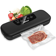 Veetop Vacuum Sealer, Foil Sealing Machine, Vacuum Sealing Machine, Vacuum Machine for Dry & Wet Food Including 30 Vacuum Bags (Black)