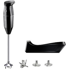 bamix Cordless PRO Hand Blender Set, Extra Long Axle, Includes Knife, Whisk, Stainless Steel Impact Disc, 250 Watt, 3 Levels, Made in Switzerland, Black