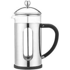 Café Olé BVM-03S Desire Coffee Maker Made of High-Quality 18/10 Stainless Steel and Heat-Resistant Glass - Tamper, 350 ml, Suitable for 3 Mocha Cups, High Gloss Polish, Drip-Free Casting, 350 ml