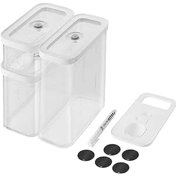 ZWILLING Fresh & Save Cube komplekts, M izmērs, 5 daļiņu uzglabāšanas komplekts, ieskaitot 3x kubu uzglabāšanas kastes M, mērkarote, NFC etiķetes