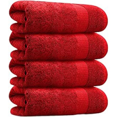 Towelogy® 4 Piece Set - Towels for Bathroom, 100% Egyptian Cotton, Multipurpose Washcloths, Ideal for Everyday Use, Fade-resistant and Tear Resistant, Machine Washable (Wine Red, 4)