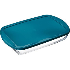 Pyrex FTE RECT PX zaļš ar vāku, 40 x 27 cm, 4,5 L, borsilikāta stikls, daudzkrāsains