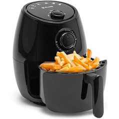 BluMill Mini AirFryer karstā gaisa fritieris ar 2L ietilpību, taimeri un regulējamu temperatūru līdz 200°C, lieliski piemērots 1 vai 2 cilvēkiem