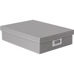 OSCO GRYPUA4BOX A4 Faux Leather Box - Grey
