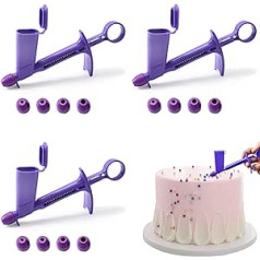 3 Pieces Bead Applicator DIY Cake Sugar Beads Applicator Sugar Craft Fondant Decorating Tool Cream Cupcake Biscuits Pastry Bead Ball Baking Tool Set Cake Maker Maker