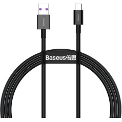 Baseus Superior USB - USB Typ C fast charging data cable 66 W (11 V | 6 A) Huawei SuperCharge SCP 1 m black (CATYS-01)