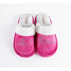 ‎Varsany Hausschuhe, Babyparty, Personalisierbar, Strass, Geschenk, Textil, rose, No.1 Grandma