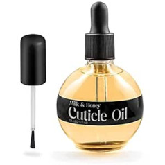 C Care Milk & Honey Cuticle Oil - Extra Large 70ml Bottle - Moisturises & Strengthens Nails & Cuticles - Dropper & Brush Included