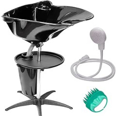 Barberplan Portable Mobile Shampoo Bowl, Bundle Washing Unit Hair Wash Basin Unit Set with Bucket Shower and Massage Brush, Suitable for Barber Shops, Home, Beauty Salons