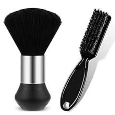 Abeillo Barber Neck Duster Brush Set - Soft Barber Neck Duster with Barber Trimmer Cleaning Brush, Professional Barber Dusting Hairbrush for Brushing Off Hair Around Neckline and Ears