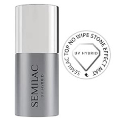 Semilac T12 Semilac Top Coat No Wipe Matte Stone Effect UV Gel Polish Salon Quality Manikīrs Efektīvs Ilgnoturīgs No Wipe Top Coat Gēla laka, viegli uzklājams, 7 ml