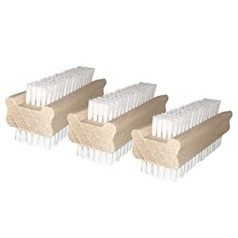 ‎Lead Home Set of 3 Nail Brushes with White Bristles, Wooden Hand Wash Brush, Brush for Hand, Nails, Fingers - Nail Brushes Made in Germany