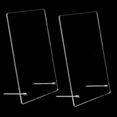 Lasenersm Pack of 2 Clear Acrylic Nail Art Display Board Nail Art Showing Holder False Nail Sample Display Board Nail Tip Display Stand Nail Art Tool for Nail Salon, 14.2 cm x 21 cm, Clear