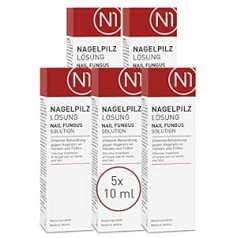 N1 Anti Nail Fungus Solution 5x10 ml, Medical Nail Polish with Proven Effect, Pharmaceutic Product, Nail Fungus Treatment, Quick, Intensive Action on Hands and Feet