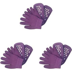 Ipetboom Pack of 3 Foot Moisture Socks Floor Socks Moisture Socks Purple Inner Gel