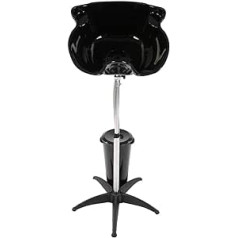 Ausla Portable Back Wash Pipe Salon Hair Wash Back Sink Stainless Steel Full Angle Adjustable Back Wash Basin with Backwash Stand Black