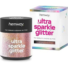 Hemway Ultra Glow Glitter Pot 22 g Rose Gold Hologrāfisks smalks 1/64 collas 0,015 collas 0,4 mm daudzfunkcionāls kosmētikas līdzeklis, drošs festivāls ķermeņa nagiem, matu māksla, amatniecība, epoksīda sveķu trauki