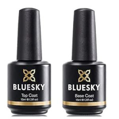 Bluesky UV LED Soluble Gel, Nail Polish Kit, Top and Base Coat 15ml