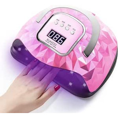 Beenle 248W UV LED Nail Lamp, BEENLE Upgrade 60 LED Beads Nail Dryer for Gel Nail Polish, Auto Sensor and 4 Timer Settings, Professional Gel Curing Lamp for Home Salon (Pink)