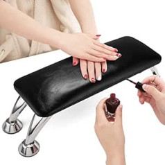 ‎Noverlife Noverlife Nail Armrest Cushion, Manicure Hand Rest Microfiber Leather with Non-Slip Pad for Acrylic Nails, Professional Nail Pad Cushion Foot Rest Table for DIY Salon Nail Technicians - Black