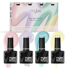 Mylee MyGel by MYLEE Mallow-Dramatic gēla nagu lakas komplekts 4 x 10 ml UV/LED Nail Art manikīra pedikīrs profesionālai lietošanai viesistabā un mājās - izturīgs un viegli lietojams