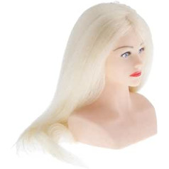 CUTICATE 27 Inch Mannequin Head with High Temperature Long Wig Beige