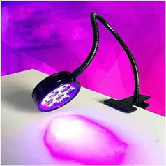 Ibersa UV LED Black Light, 70W Clip-on UV lampa Green Oil Shadowless Glue Ink Mobilā telefona apkopes lampa Banknotes pārbaude UV līmes sacietēšana (Izmērs: 1 UK, krāsa: 395nm)