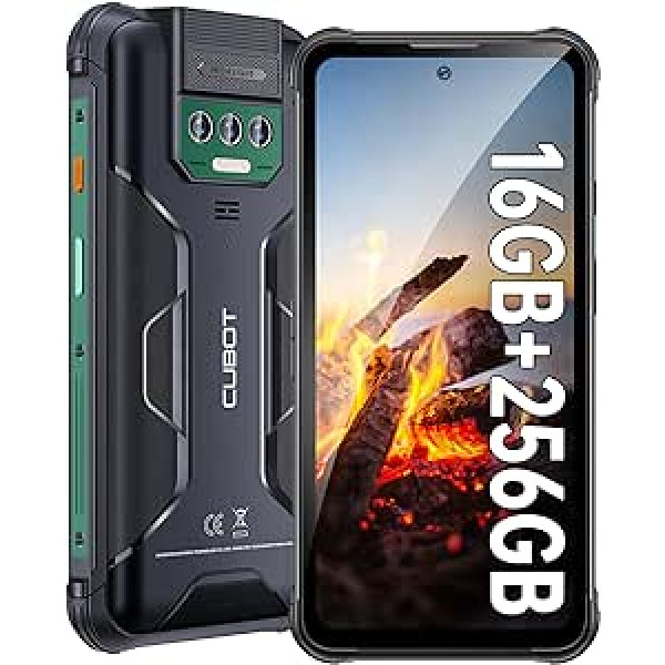 CUBOT Kingkong Power (2023) āra viedtālrunis Android 13, 16 GB (8+8)/256 GB, 10 600 mAh (33 W), 6,5 collu FHD+ āra mobilais tālrunis bez līguma ar spīduma lukturīti, 48 MP + 20 MP nakts redzamība, IP68/Dual