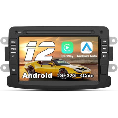 AWESAFE Android automašīnas radio ar 7 collu skārienekrānu priekš Renault Dacia, Duster/Sandero/Logan/Captur/Lodgy/Dokker/Symbol Android 12 2G+32G ar navigācijas stūres vadību WiFi Carplay