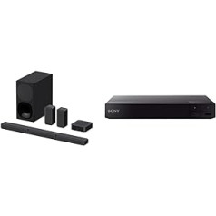 Sony HT-S40R 5.1 Channel Soundbar, Black Wide & BDPS1700 Blu-ray/DVD atskaņotājs (USB un Ethernet) melns ar 24 + 6 mēnešu garantiju [ekskluzīvi Amazon]