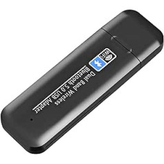 10Gtek USB WiFi Bluetooth adapteris, 1200Mbps divjoslu 2,4/5GHz bezvadu tīkla karte, USB WiFi sargspraudnis personālajam/klēpjdatoram/galddatoram, atbalsts Windows XP/7/8/10/11, Mac OS, Linux