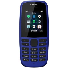 Nokia 105 (4 izdevums) 1,77 collu tālrunis bez SIM funkcijas (viena SIM karte) — zils