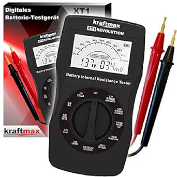 Kraftmax XT1 Revolution V2 profesionālais akumulatora testeris ar iekšējās pretestības testu