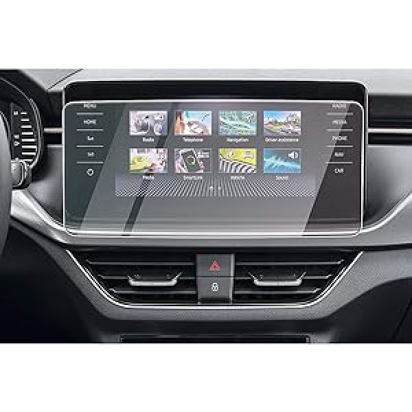 CDEFG Kompatibel ar Skoda Kamiq Scala 2019-2022 2023 Fabia 4 2022+ Auto Navigation Glas Schutzfolie 9H Kratzfest Anti-Fingerprint GPS Transparent Displayschutzfolie Zubehör (9,2 Zoll)