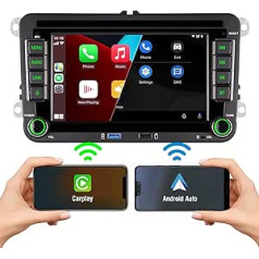 7 collu integrēts bezvadu Carplay un bezvadu Android automašīna ar RDS Bluetooth FM AM Double DIN 1080P Full HD pilnekrāna IPS ekrāns Atbalsta VW Jetta Golf Polo Passat Tiguan Linux automašīnas radio