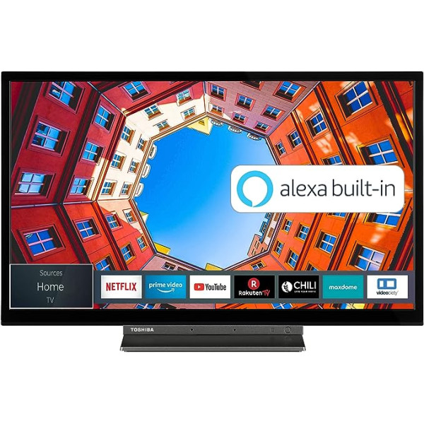 Toshiba 32LK3C63DA 32 collu televizors (Full HD, Smart TV, Prime Video / Netflix, Alexa iebūvēts, Bluetooth, WLAN, trīskāršs uztvērējs), melns