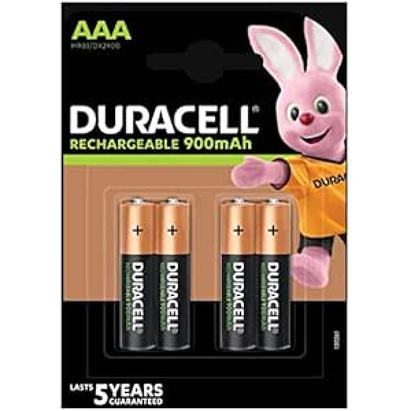 Duracell aktīvās uzlādes akumulators Ilgstoši uzlādējams 800 mAh AAA izmērs 1,2 V Ref 75043988 [4. pack.]