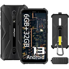 Ulefone Android 13 Armor X12 6 GB+32 GB Smartphoen neplīstošs 8 kodolu 5,45 HD+ 4860 mAh 13 MP + 8 MP kamera NFC/OTG/4G divu nano SIM kartes tālrunis, ūdensizturīgs