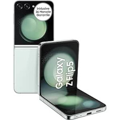 Samsung Galaxy Z Flip5 salokāms viedtālrunis bez līguma, Android tālrunis, 256 GB, ilgs akumulatora darbības laiks, salokāms dizains, piparmētra, iekļauta 36 mēnešu garantija [ekskluzīvi Amazon]