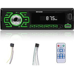 1DIN automašīnas radio ar Bluetooth — 1 DIN radio ar brīvroku sistēmu, USB, lietotņu vadību, TF karti, AUX audio, FM + tālvadības pulti