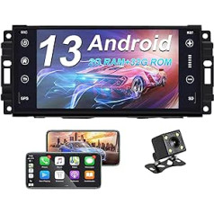 Automašīnas radio Jeep Wrangler Dodge Ram Challenger Chrysler ar automašīnas GPS navigatoru 2G RAM 32G ROM Car Play/Android automašīna ar atpakaļskata kameru Android 13