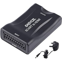 EASYCEL Scart to HDMI Adapter with Power Plug, Scart to HDMI Out Converter Adapter