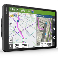 Garmin dēzl LGV 1010 EU — kravas automašīnu navigācijas ierīce ar 8 collu (20,3 cm) krāsainu displeju, iepriekš instalētām ES kartēm (46 valstis), transportlīdzeklim raksturīgu maršrutēšanu, reāllaika pakalpojumus un mērķus ar sate