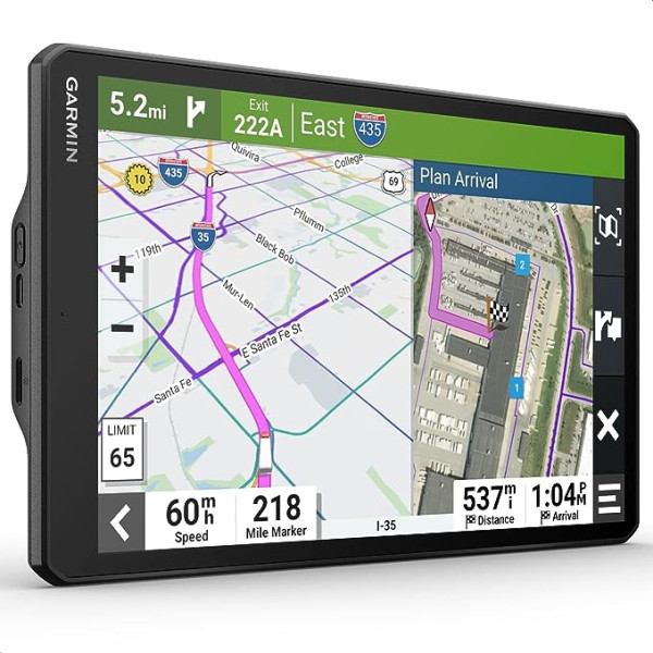 Garmin dēzl LGV 1010 EU — kravas automašīnu navigācijas ierīce ar 8 collu (20,3 cm) krāsainu displeju, iepriekš instalētām ES kartēm (46 valstis), transportlīdzeklim raksturīgu maršrutēšanu, reāllaika pakalpojumus un mērķus ar sate