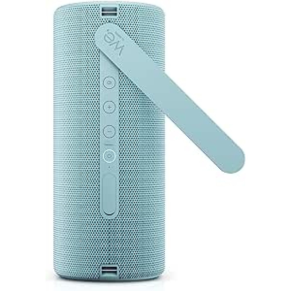 MĒS. autors Lēvs. Hear 2 Aqua Blue āra/iekštelpu Bluetooth skaļrunis, 60 W, ūdens izturīgs, pārnēsājams, uzlādējams Bluetooth skaļrunis, kristāldzidra audio kvalitāte, ilgs darbības laiks, IPX6